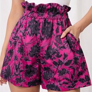 NWT Philosophy di Lorenzo Serafini Hot Pink & Black Abstract Palm Tree Shorts 4